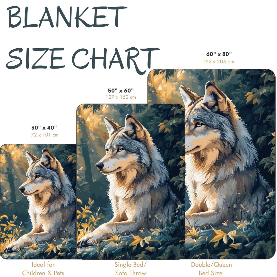 Majestic Wolf Standing in a Golden Autumn Forest Scene Poster - Image 4
