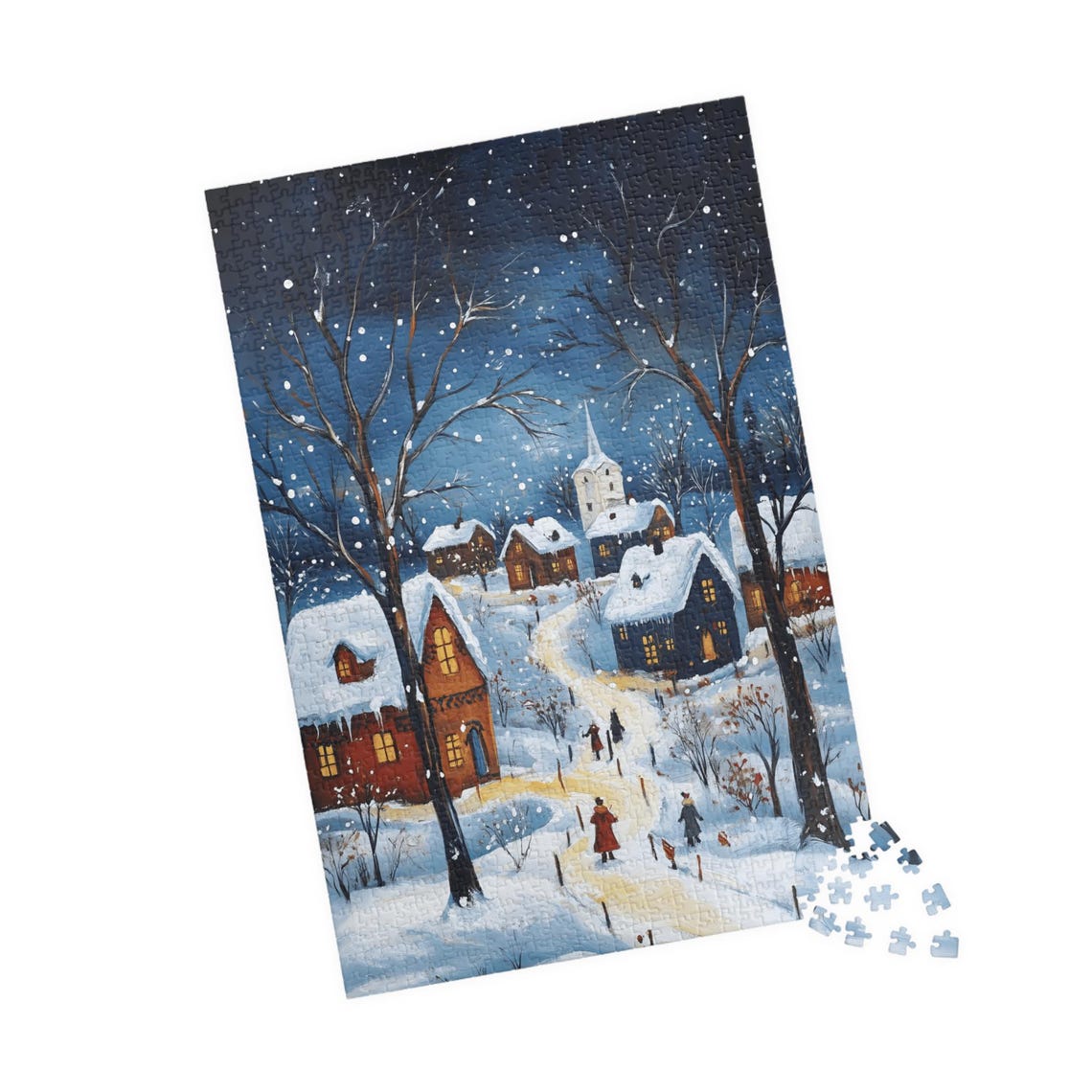 Scandinavian Snowy Village Jigsaw Puzzle Gift For Holidays Birthdays Get Well And Nursing Homes Fun Tech Free Activity - Image 4