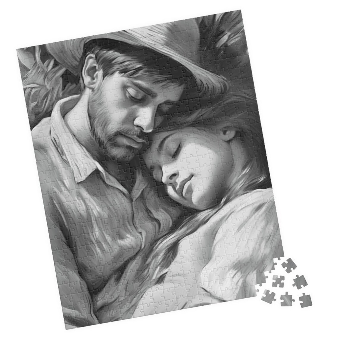 Timeless Black And White Portrait Of A Loving Couple Art Poster