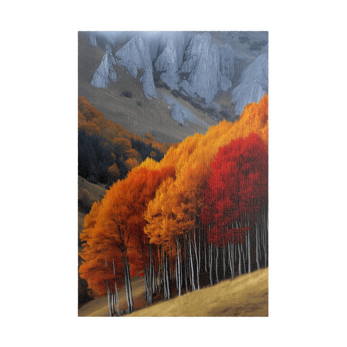Fall Trees on a Mountain Brilliant Orange Autumn Forest Scene Poster - Image 3