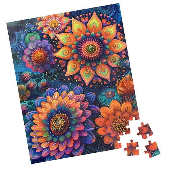Tropical Dream Fantasy Flowers V Jigsaw Puzzle Tech Free Fun Activity Great Gift For Birthdays Paitents And Nursing Homes