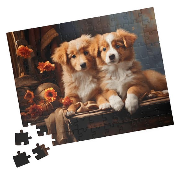 Cute Sheltie Puppyjigsaw Shetland Sheepdog Portrait Puzzle Relaxing For One Fun For Families Great Gift Dog Lovers And Hospital Patient