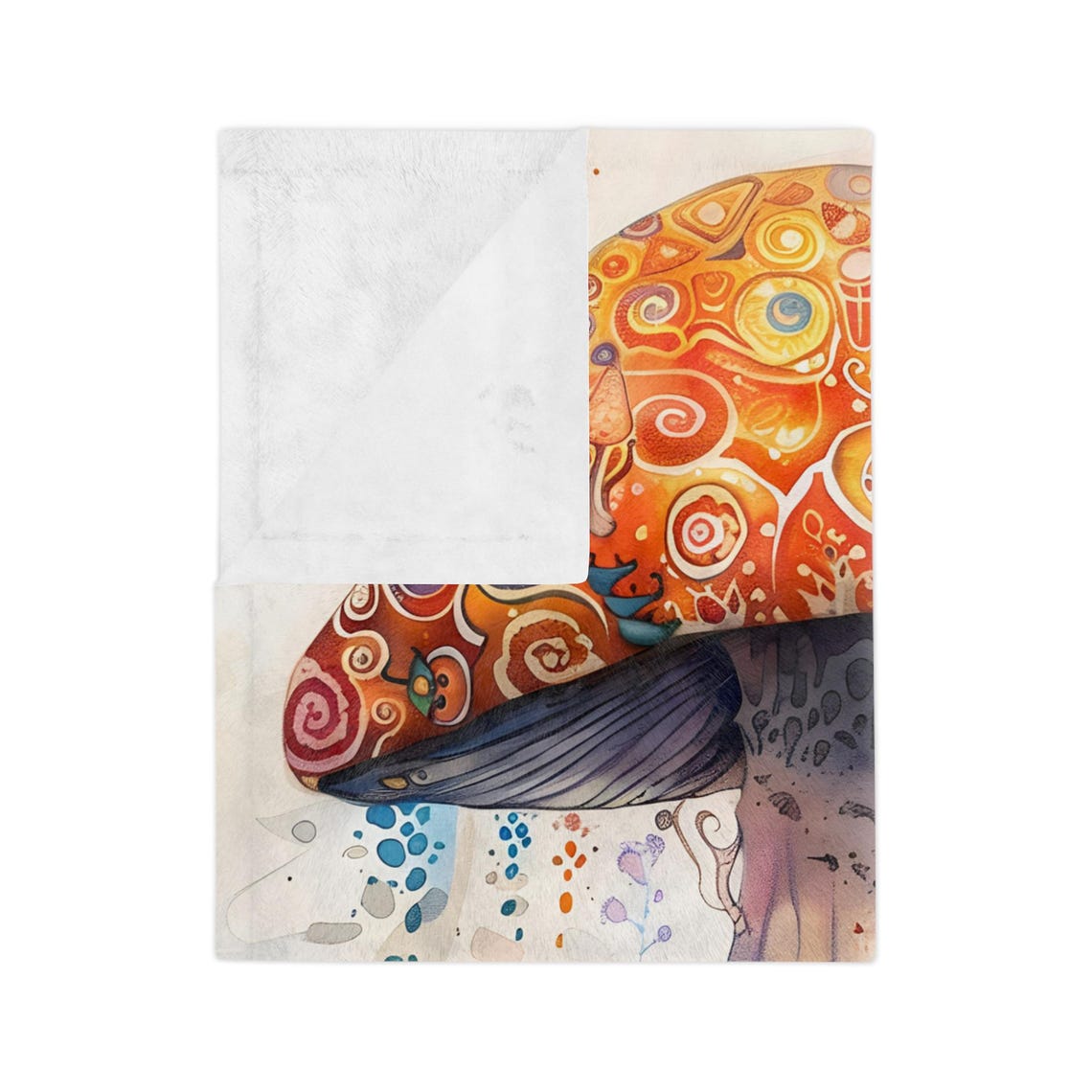 Psychedelic Watercolor Mushroom in a Wildflower Garden Poster - Image 4