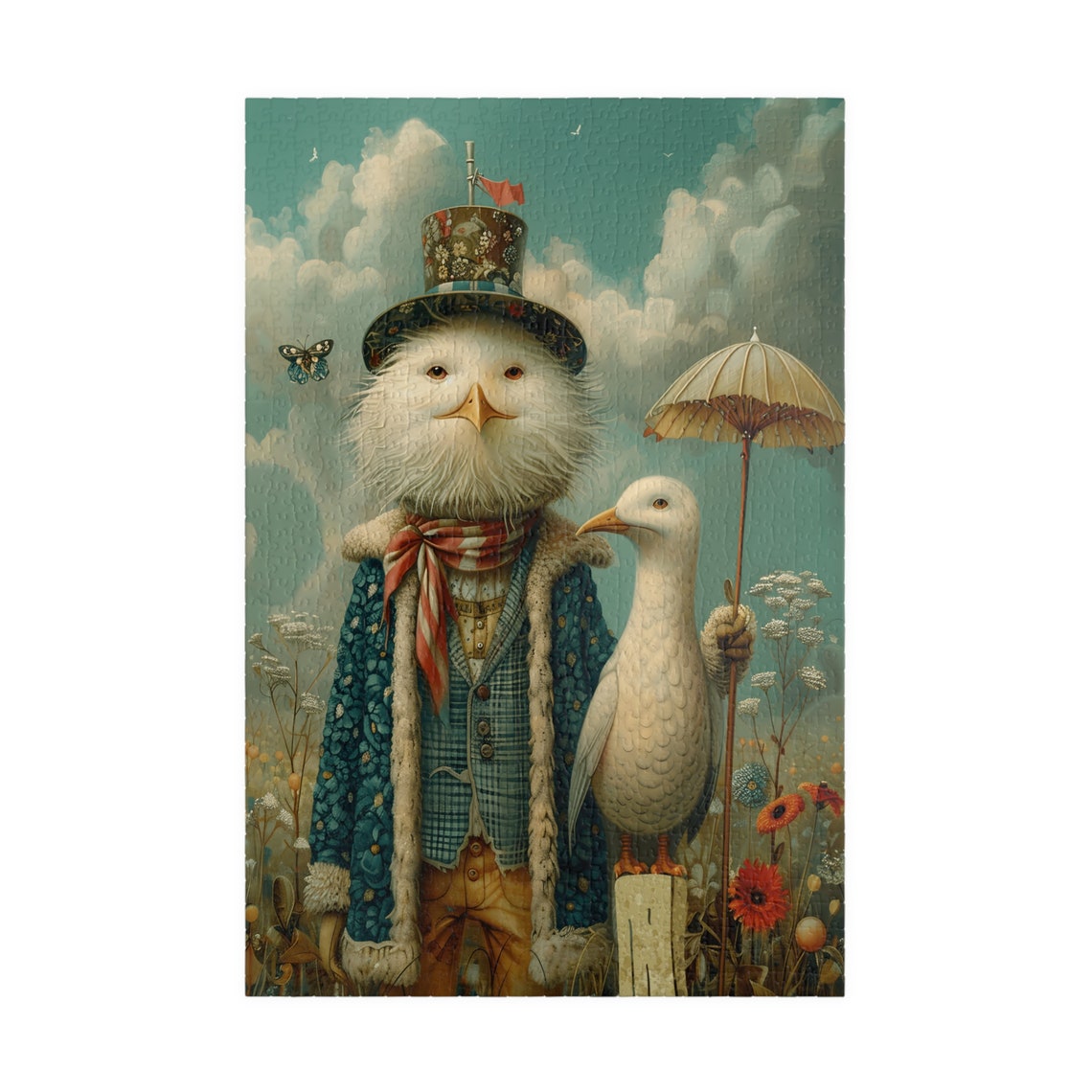 Fancy Albatross in a Victorian Coat Holding a Tiny Red Flag Poster - Image 3