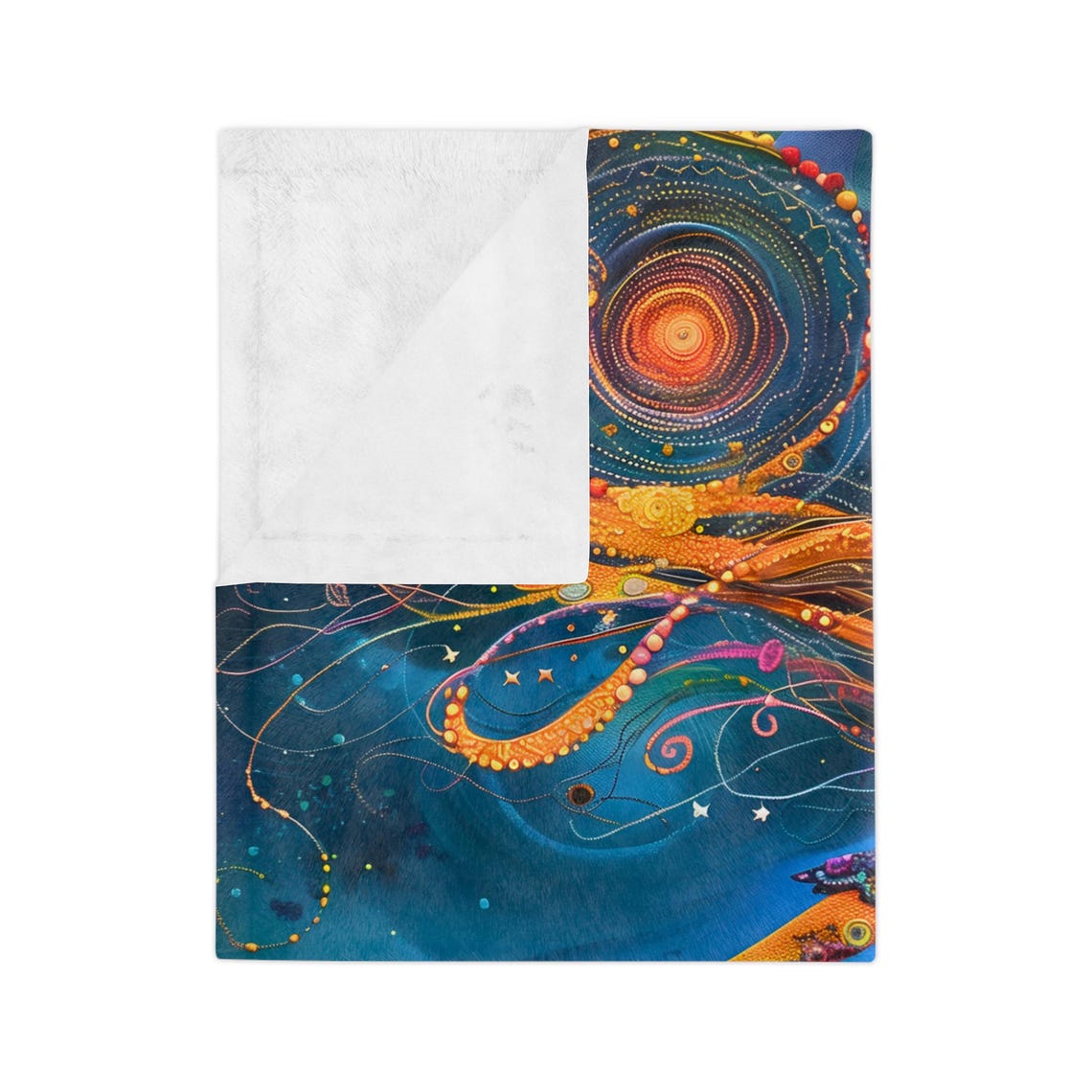 Cosmic Witch Portrait Holding a Fiery Spiral Galaxy Sun Poster - Image 4