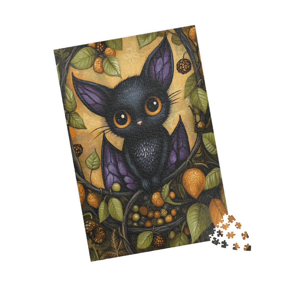 Cute Bat In A Tree Jigsaw Puzzle Gift For Halloween Holidays Birthdays Get Well And Nursing Homes Fun Tech Free Activity - Image 4