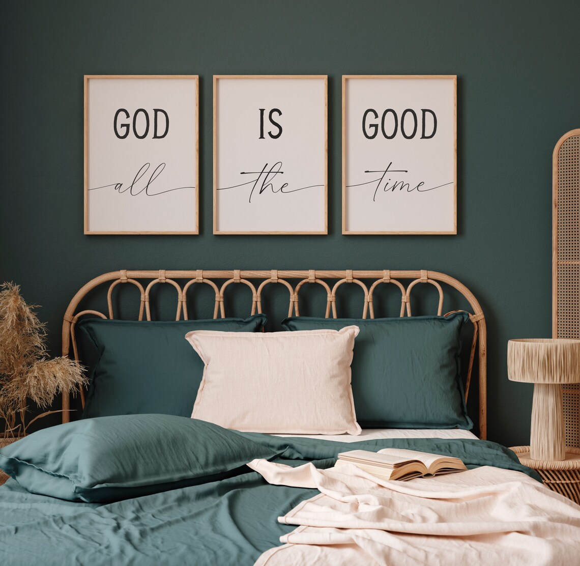 God Is Good All The Time Trio Minimalist Christian Typography Quote Poster - Image 2
