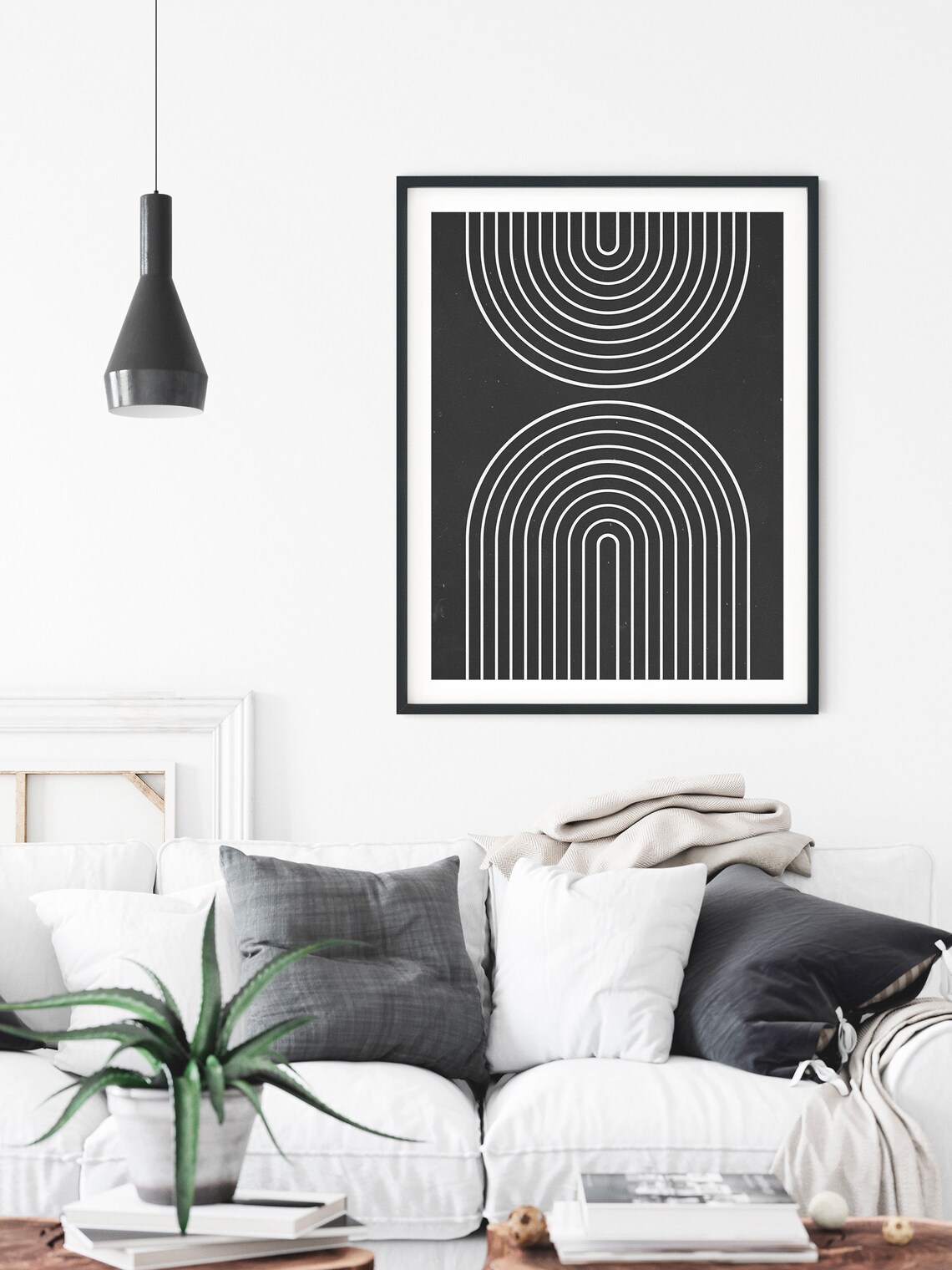 Abstract Shapes Rainbow Print, Mid-Century Modern - Image 4