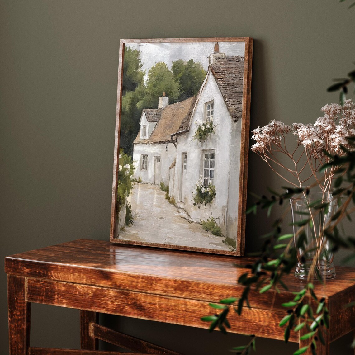 Vintage Rustic Cottage Painting, Country Home Art Print - Image 6
