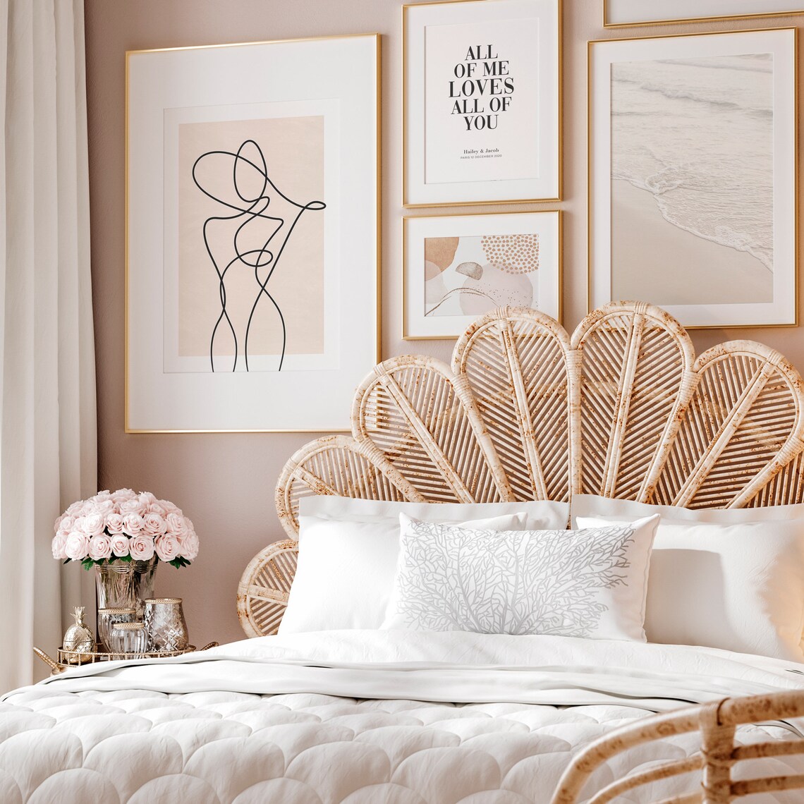 All of Me Loves All of You Romantic Lyric Quote Bedroom Poster - Image 3