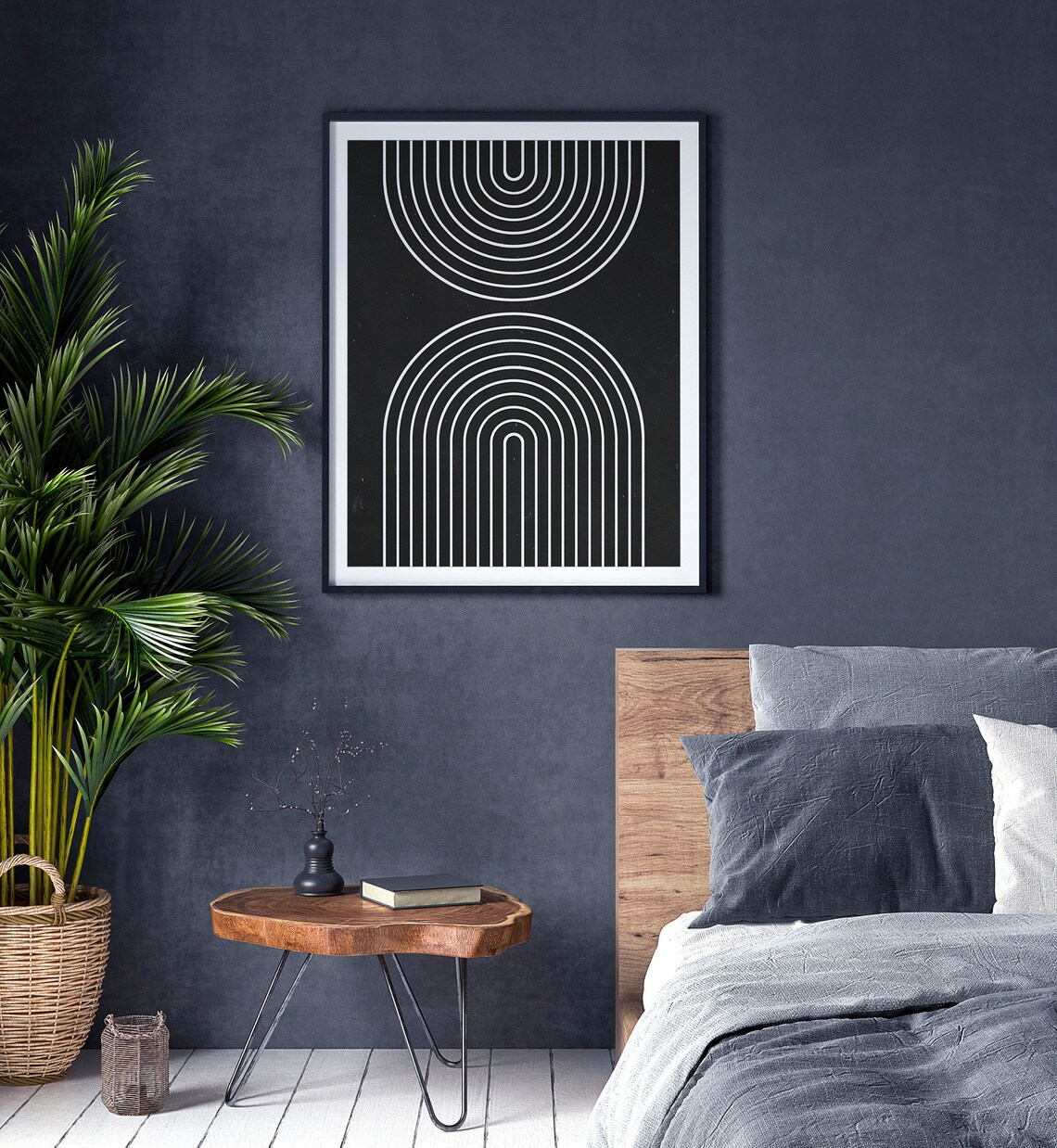 Abstract Shapes Rainbow Print, Mid-Century Modern - Image 2