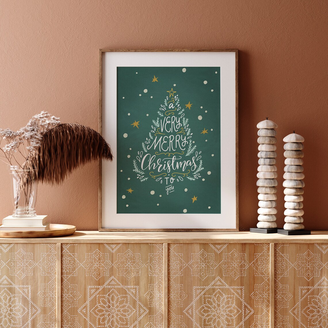 Christmas Tree Print, Merry Christmas Winter Decor - Image 2