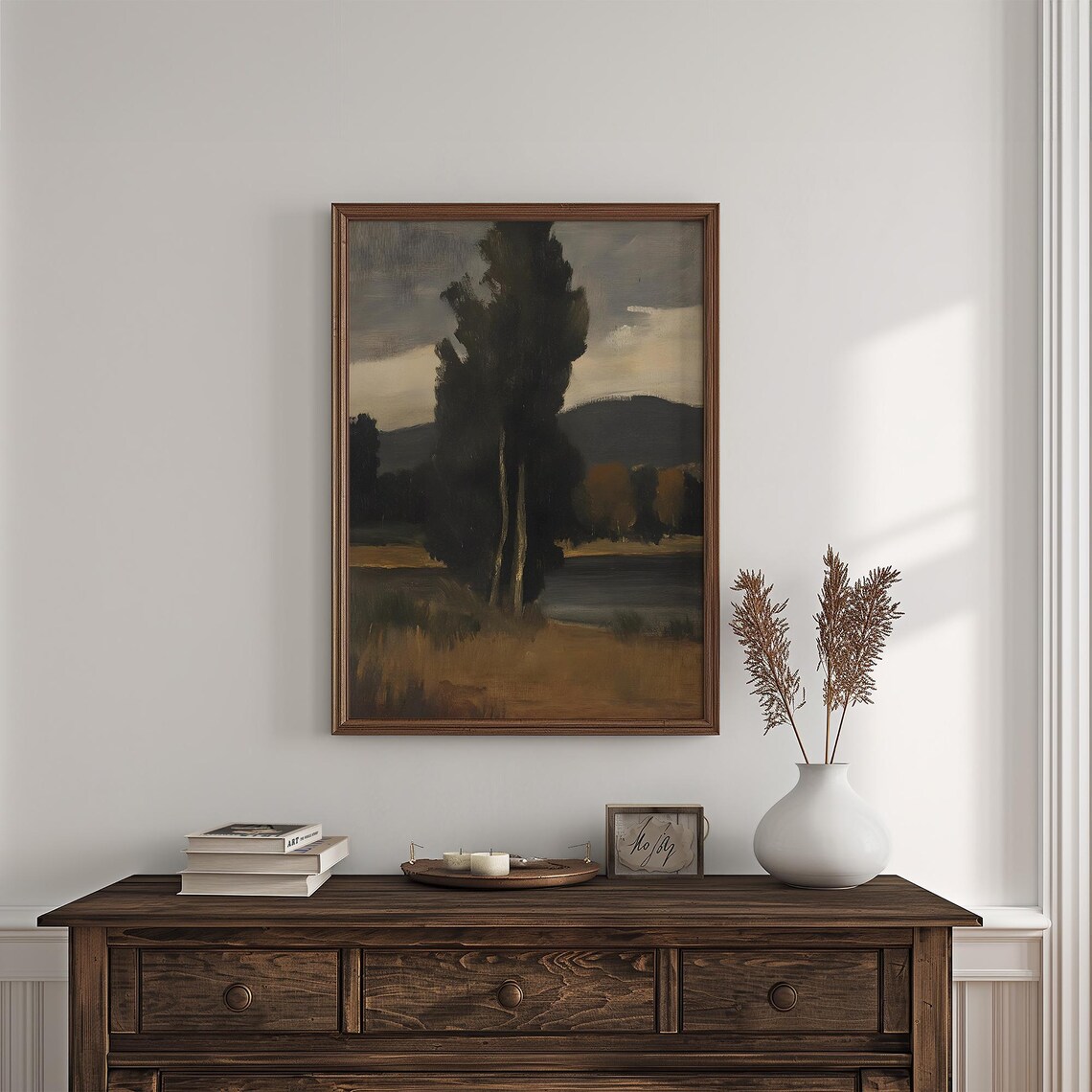 Vintage Landscape Painting, Moody Rustic Countryside Scene - Image 4