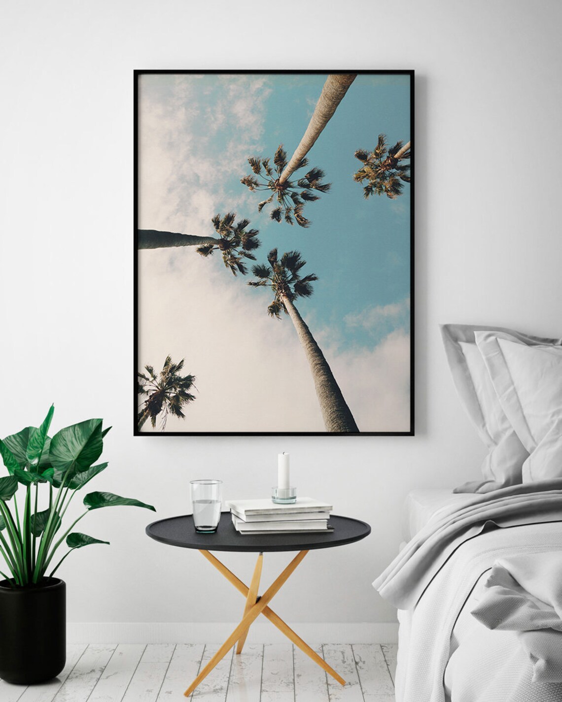 Palm Tree Beach Lovers Gift Living Room Art Print - Image 2