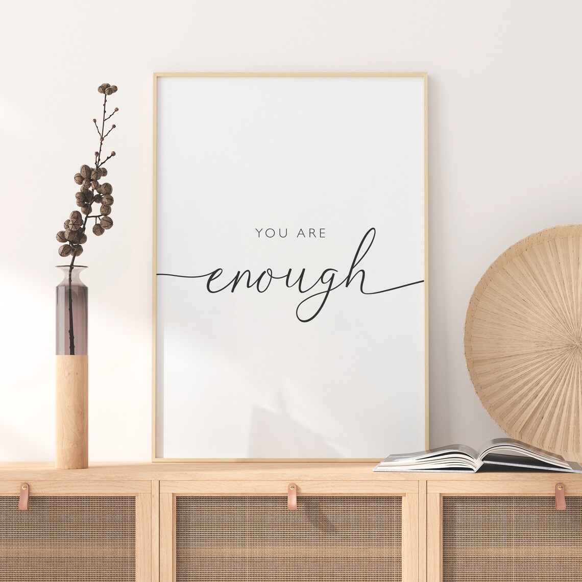 You Are Enough Quote Art Print, Modern Calligraphy - Image 3