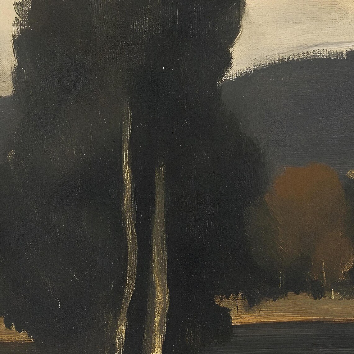 Vintage Landscape Painting, Moody Rustic Countryside Scene - Image 2