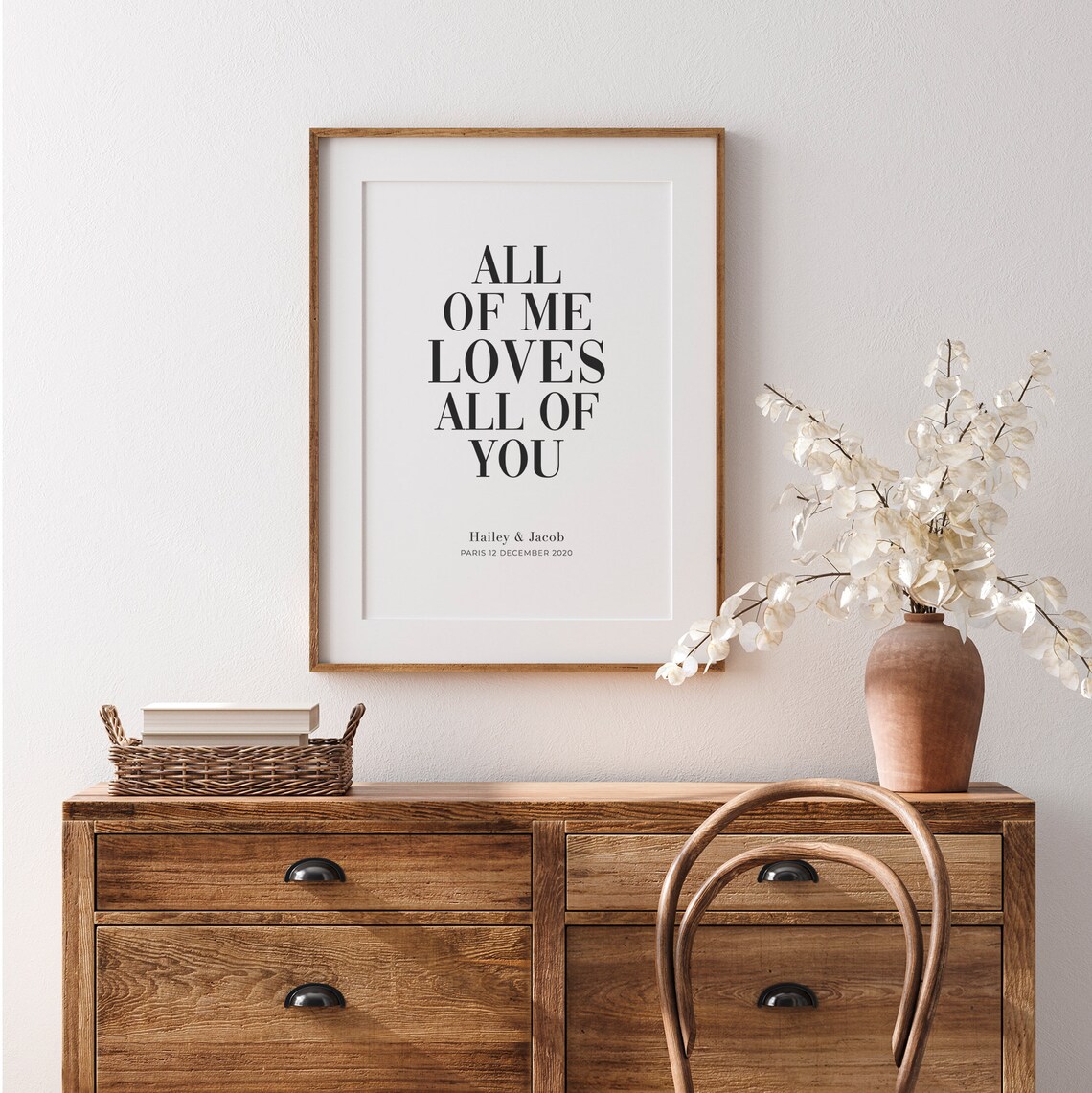 All of Me Loves All of You Romantic Lyric Quote Bedroom Poster - Image 4