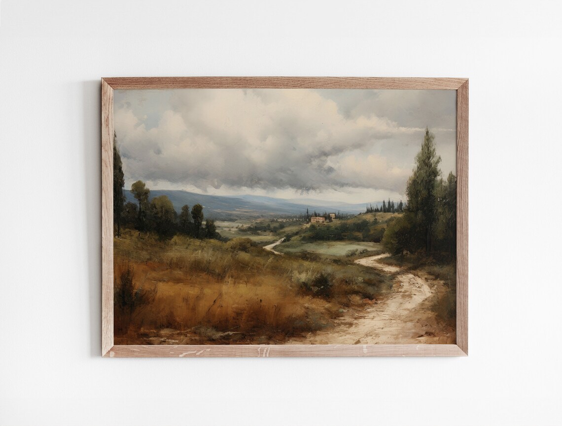 Tuscan Country Road With Cypress Trees Landscape Painting Poster - Image 3