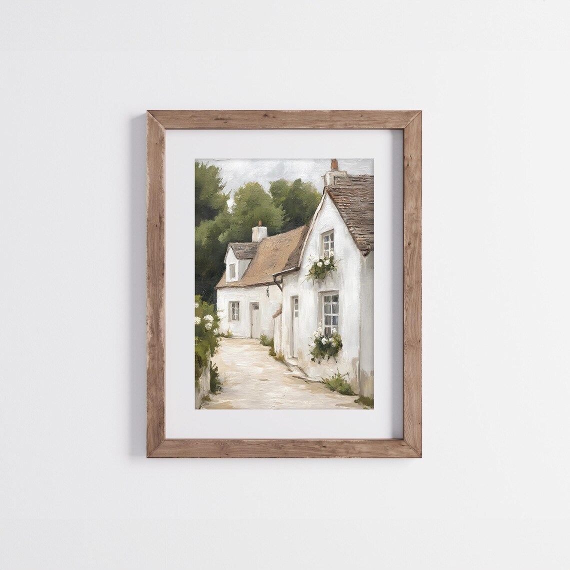 Vintage Rustic Cottage Painting, Country Home Art Print - Image 3