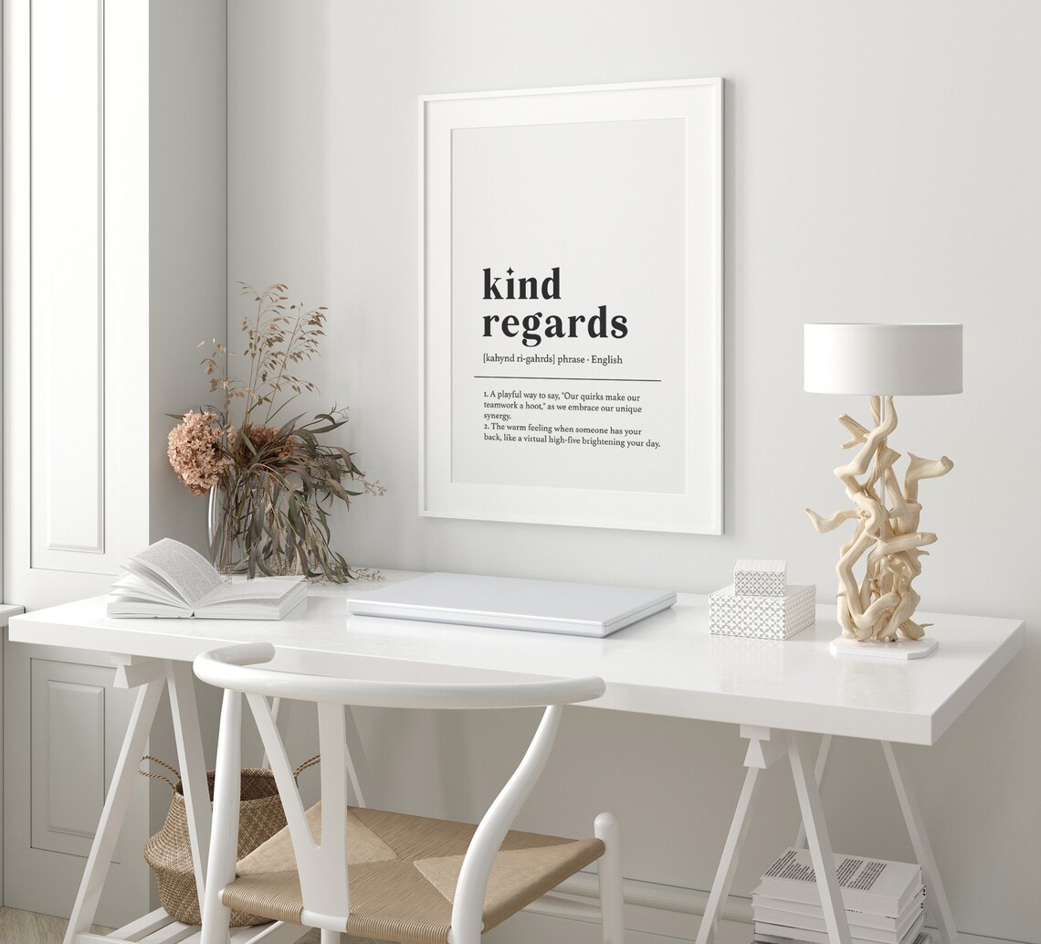 Kind Regards Funny Office Decor Definition Print - Image 2