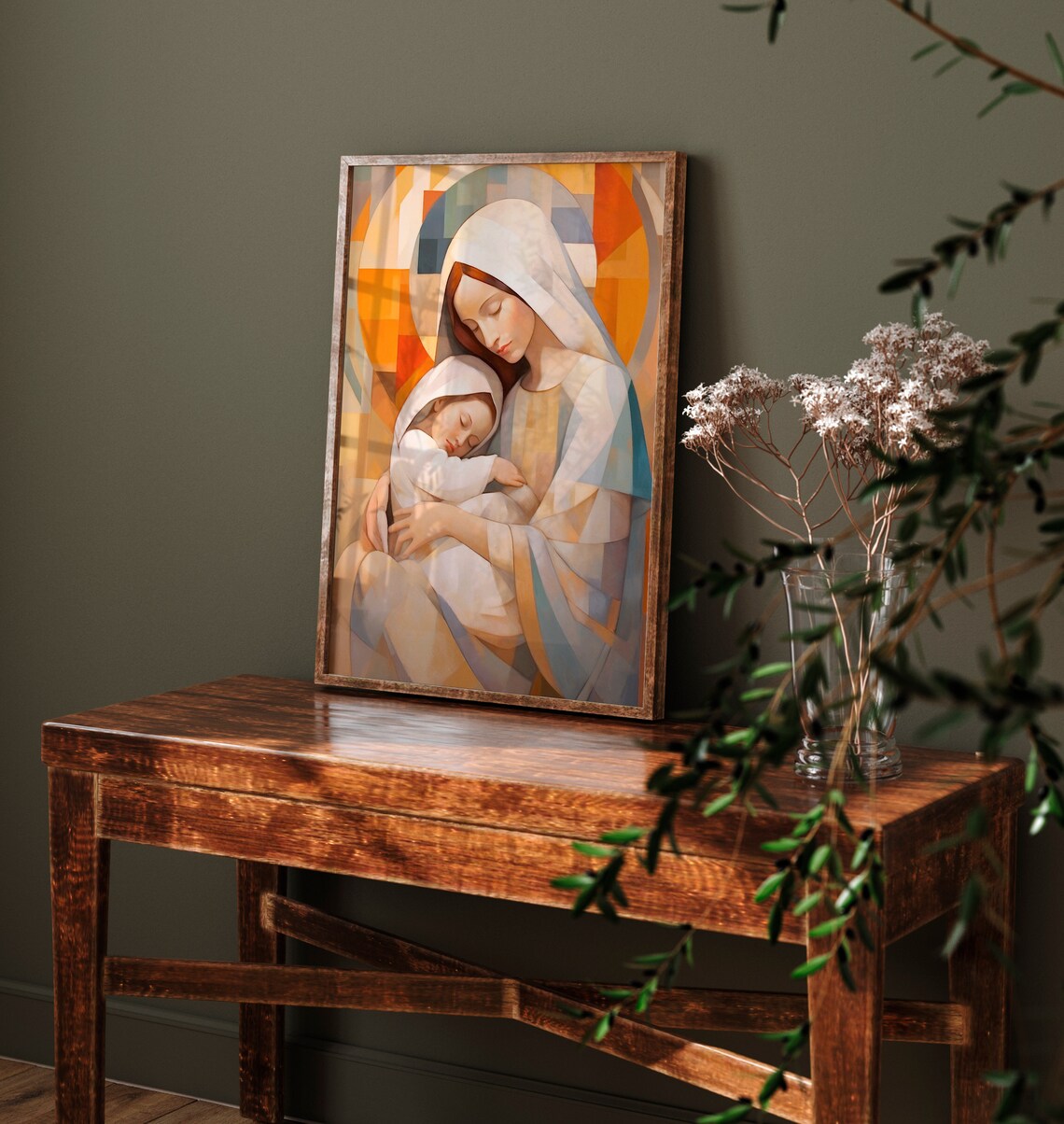 Virgin Mary And Jesus Catholic Art Print - Image 4