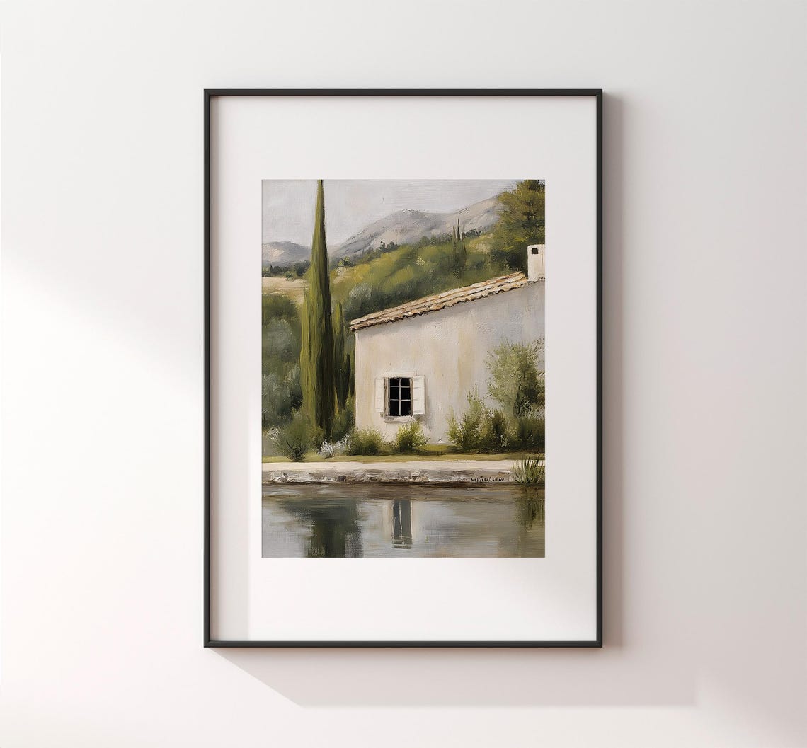 Rustic Spanish Countryside Painting Warm Neutral Tones Serene Scenic Art Vi139 - Image 2