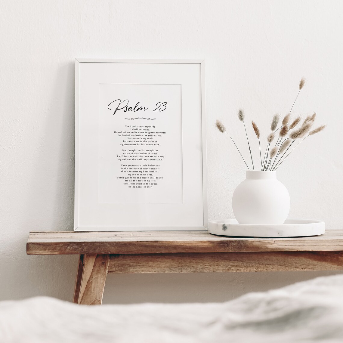 Psalm 23 Scripture Wall Decor, Religious Art Print - Image 3