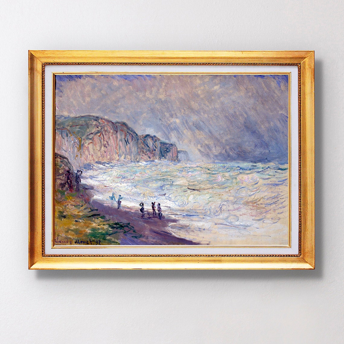 Claude Monet Heavy Sea At Pourville 1897 Stormy Coast Waves Poster