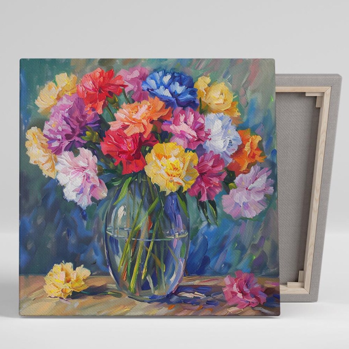 Carnation Floral Impressionism Wall Art Print