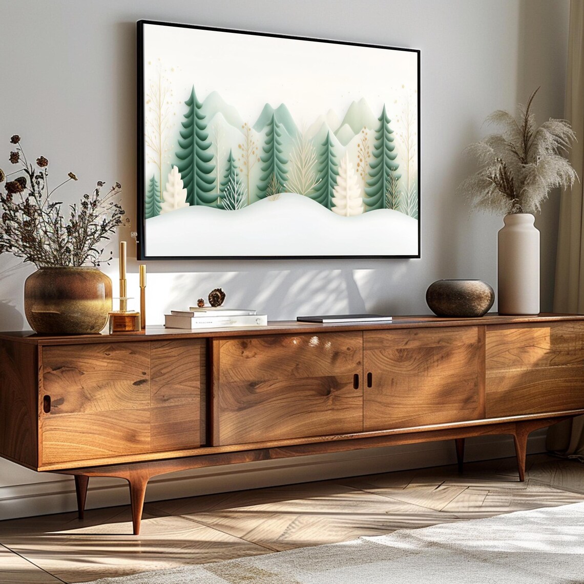 Winter Frame Tv Art Snowy Winter Forest Art Landscape For Frame Tv Winter Trees - Image 4