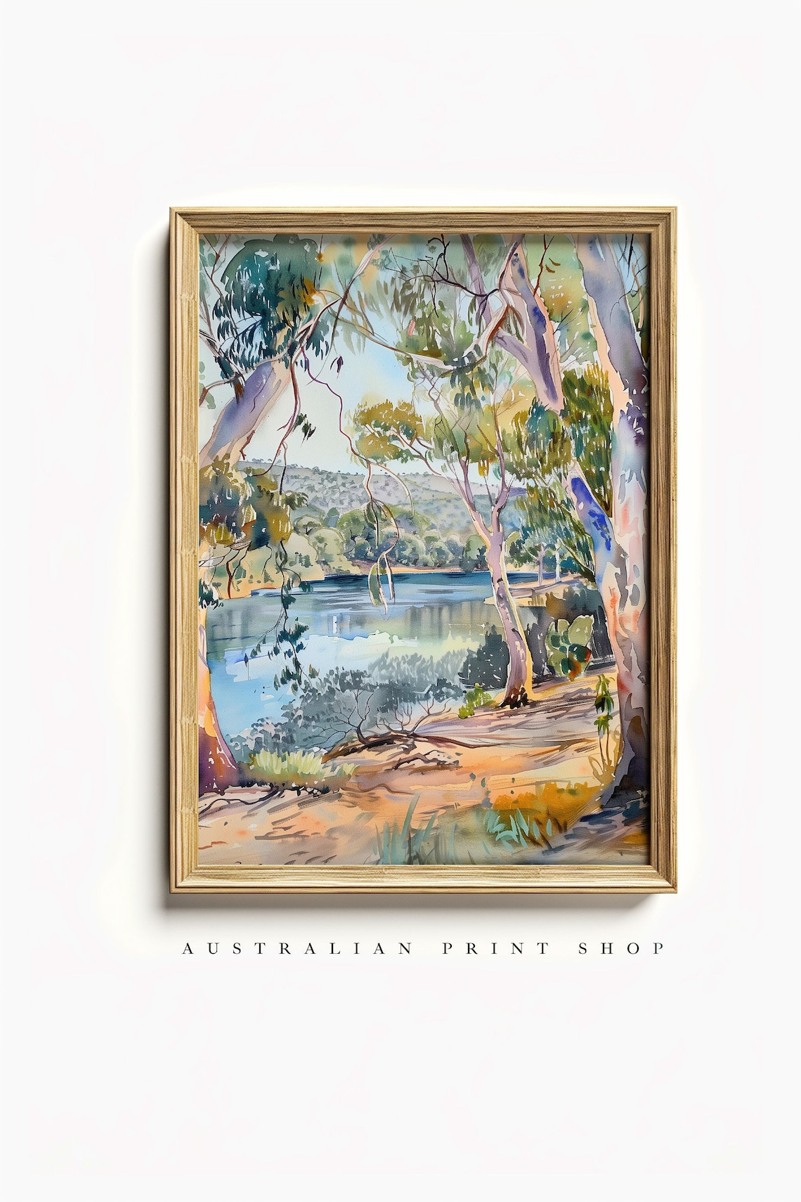 Australian Sunrise Landscape Art Print, Farmhouse Decor