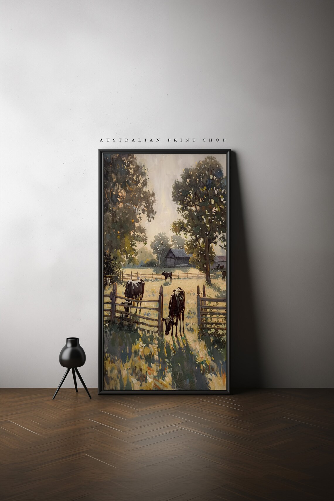 Vintage Country Cows Farmhouse Wall Art Print - Image 4