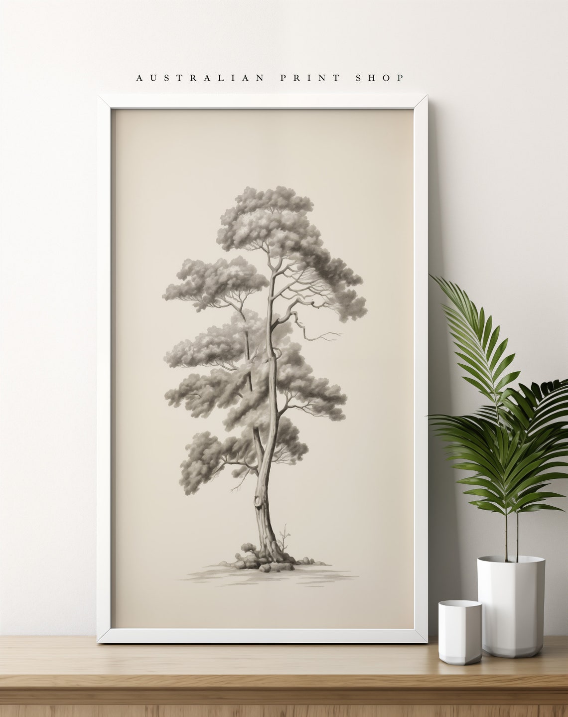 Minimalist Tree Sketch Print Vintage Tree Etching Art Neutral Line Drawing Art Fine Line Art - Image 3