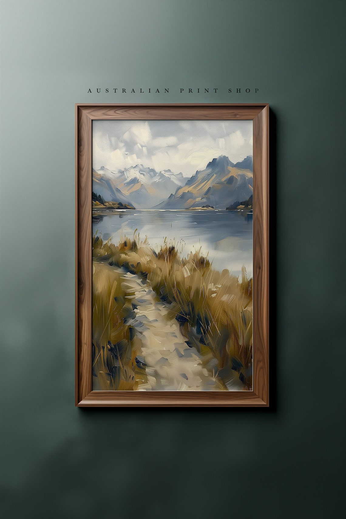 Vintage Majestic Mountain Lake View Art Serene Nature Scene Mountain Wall Art Farmhouse Decor Country Mountain - Image 5