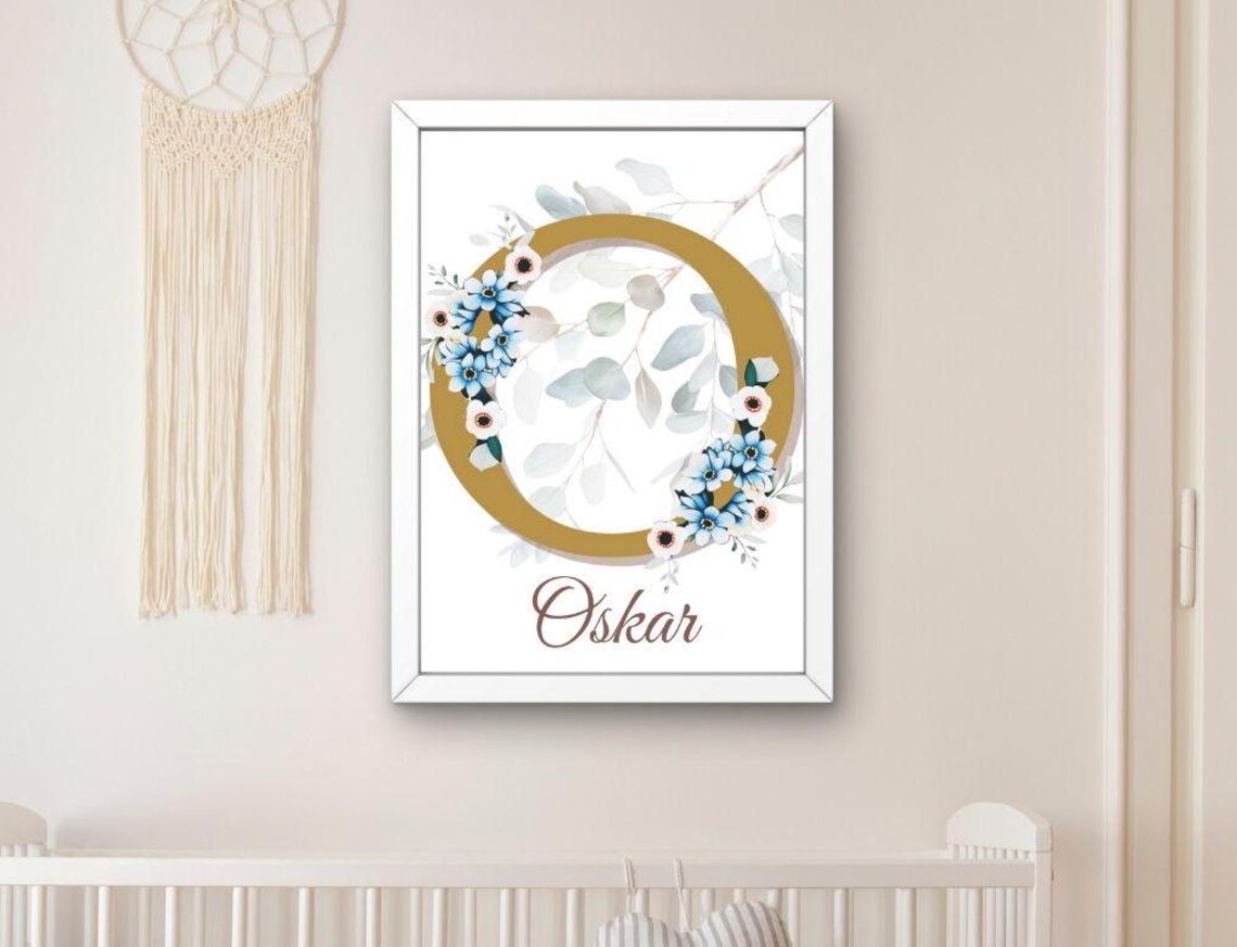 Flower Wreath Nursery Decor Poster For Kids