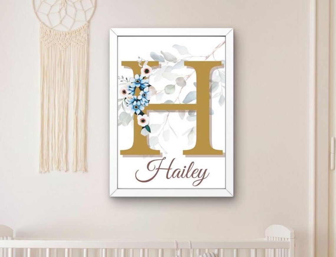 Flower Wreath Nursery Decor Poster For Kids