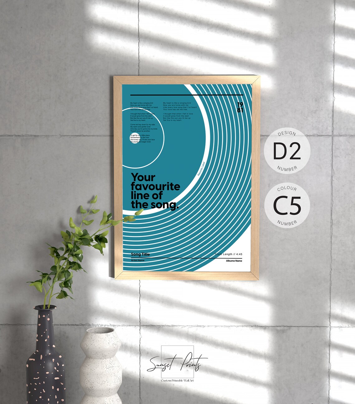 Vinyl Record Song Lyrics Art Print, Personalized Music Gift - Image 5