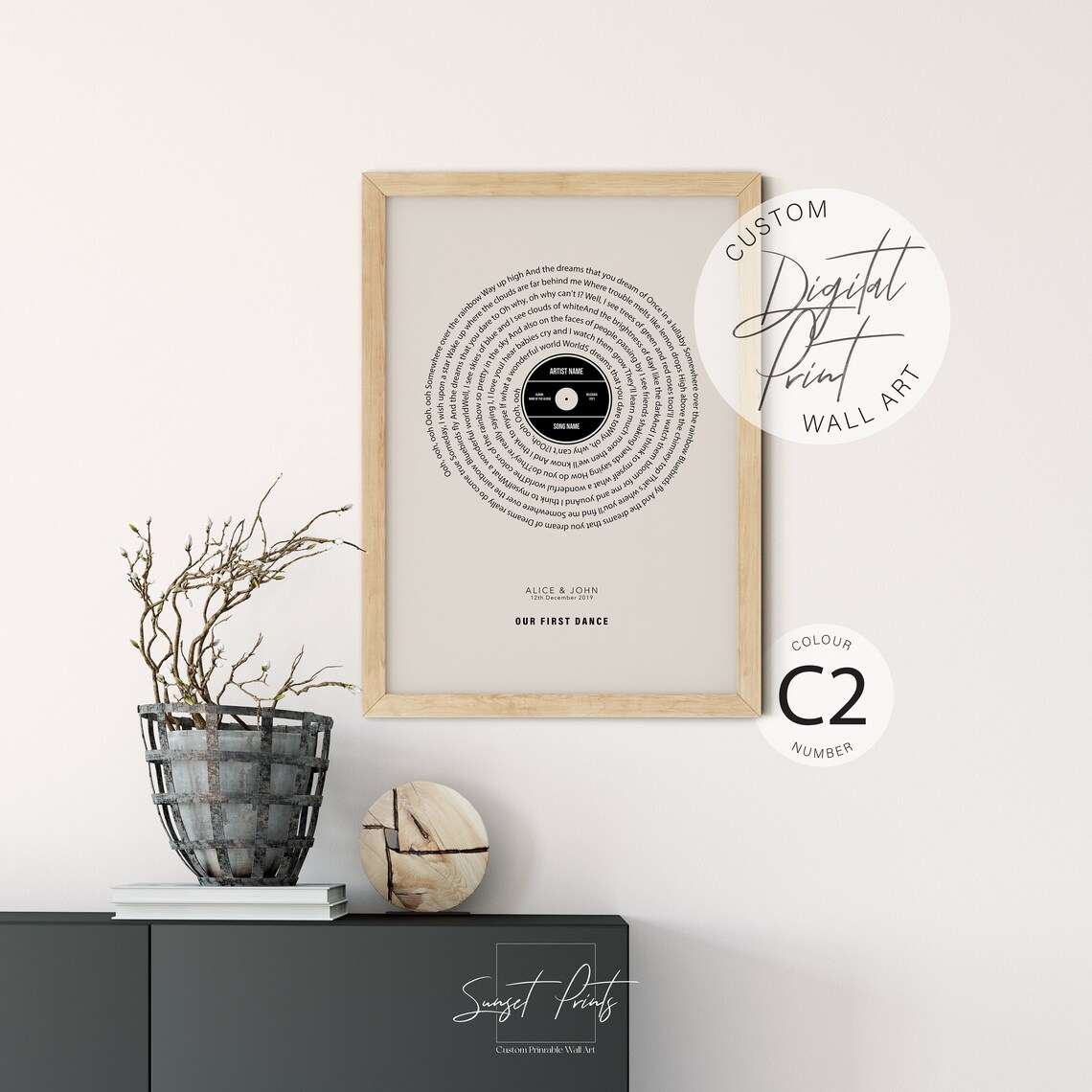 Custom Song Lyrics Vinyl Record Poster, Wedding Gift - Image 5