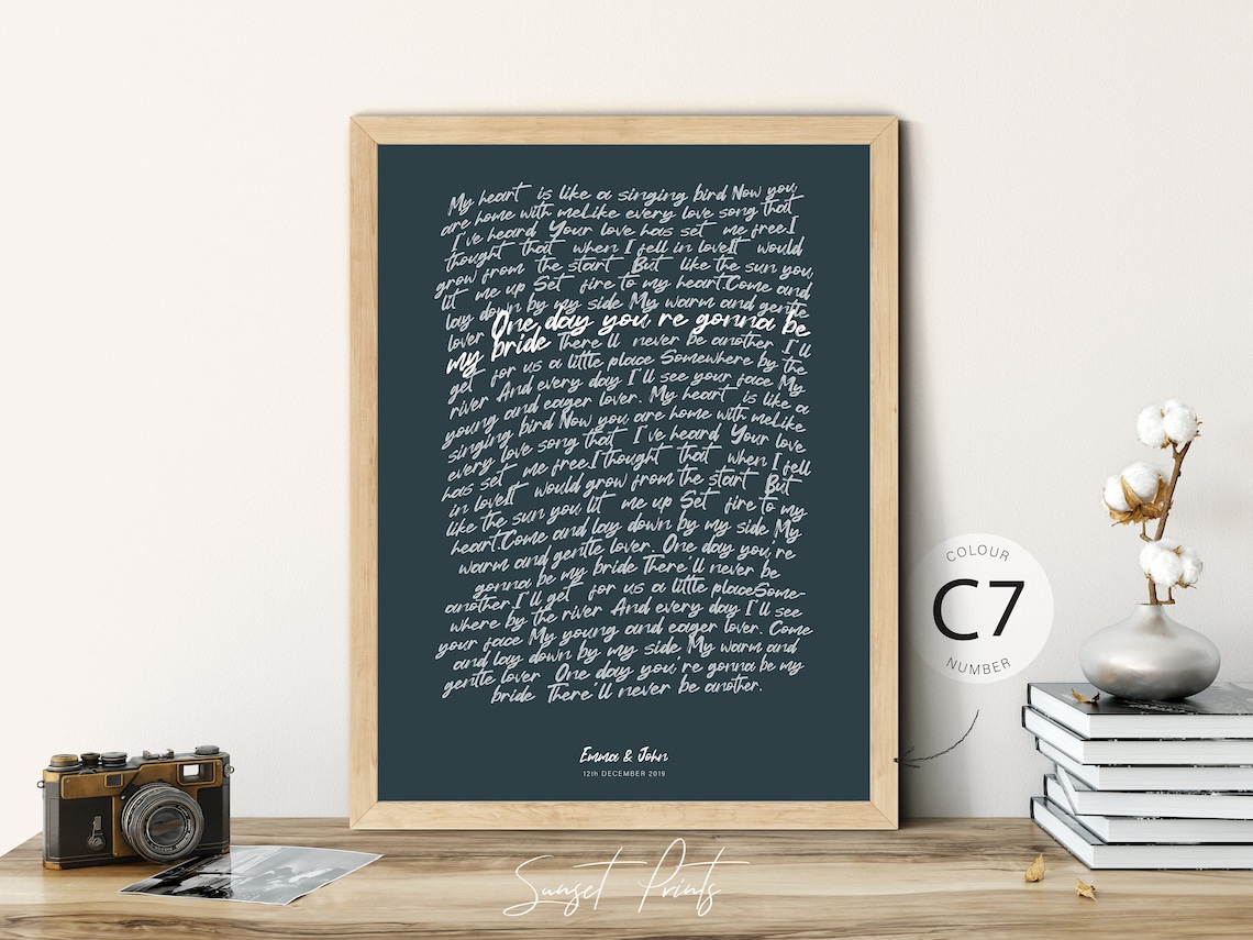 Handwritten Song Lyrics Personalized First Dance Print - Image 4