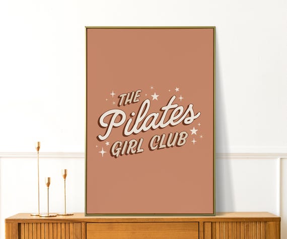 Girly Pilates Club Print Cute Wall Art Studio Decor Gift For Lovers Teachers Poster