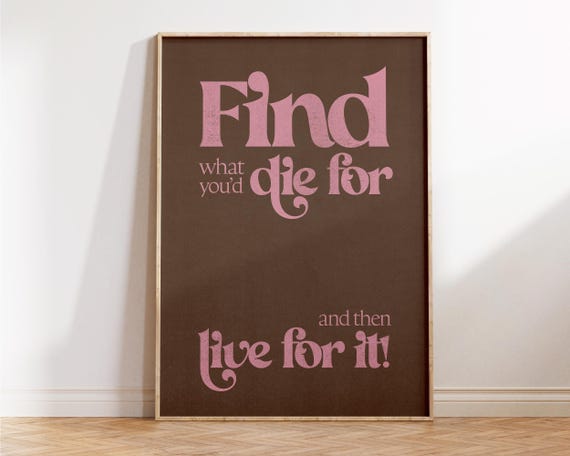 Then Live For It Office Wall Art Preppy Decor Motivational Minimalist Print Large Living Room
