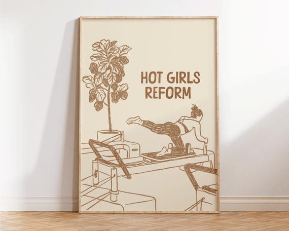 Hot Girls Reform Pilates Poster Funny Wall Art Studio Decor Gift For Lover Girly Print Fitness