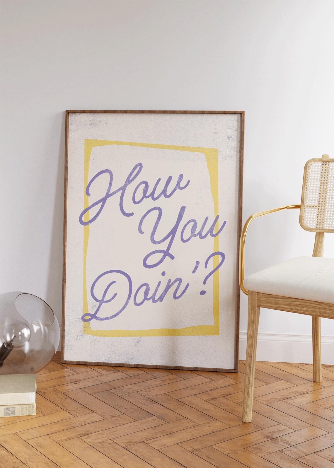 How You Doin Retro Purple Script Friends TV Show Fan Quote Poster