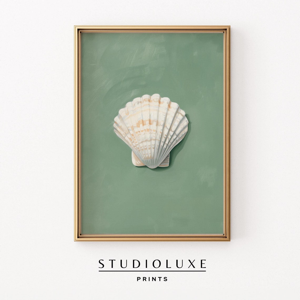 Sage Green Coastal Painting Art Print