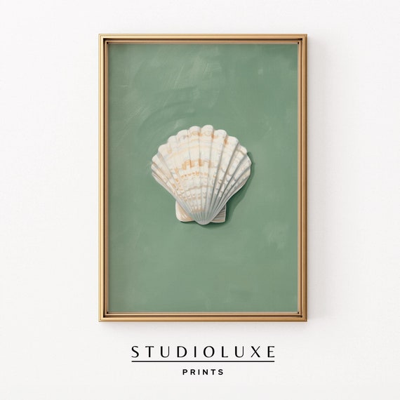 Sage Green Coastal Painting Art Print