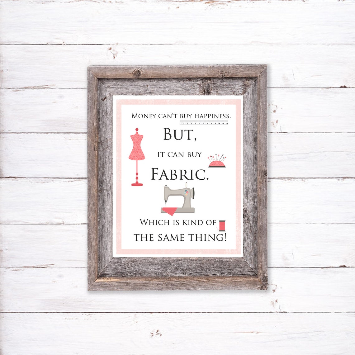 Money Cant Buy Happiness But It Can Buy Fabric Funny Sewing Poster - Image 3
