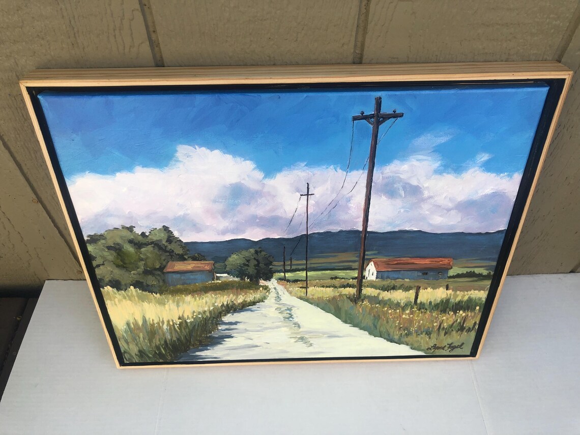 Landscape 16x20 Original Painting Framed Landscape Of Barn In Country New Mexico Landscape Oil Original On Farm Landscape - Image 3