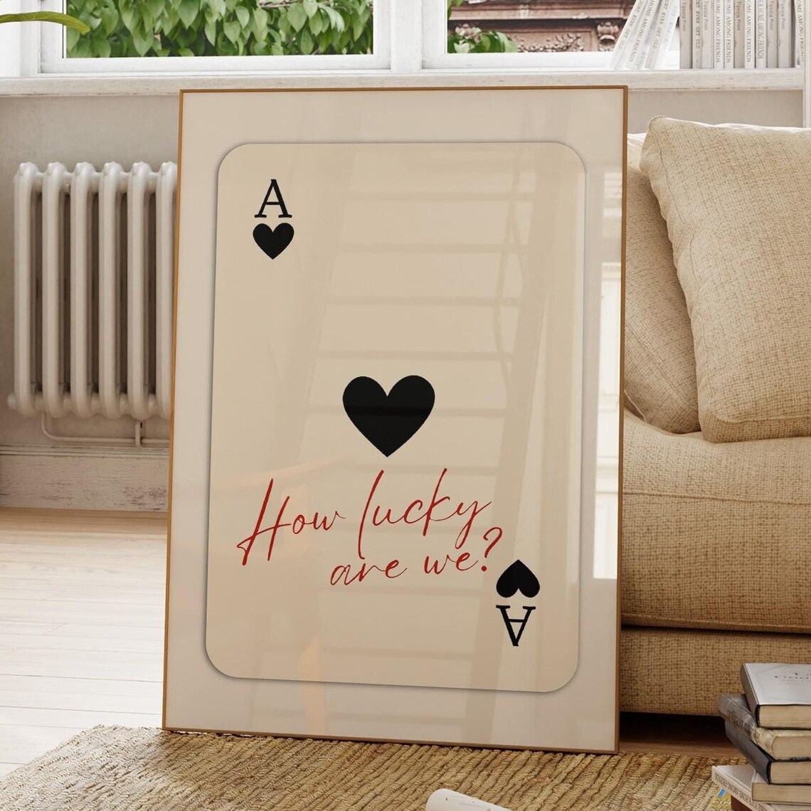 Ace Of Hearts Vintage Playing Card Art Print