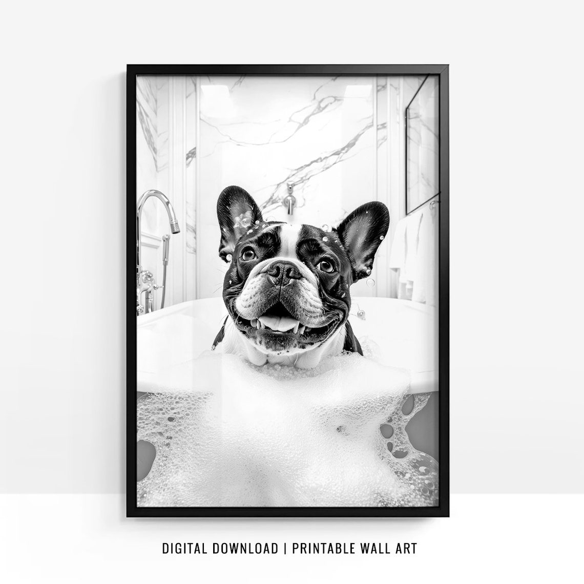 French Bulldog Wall Art Frenchie Poster Funny Bathroom Decor French Bulldog Print Frenchie Toilet Print Dog Gift
