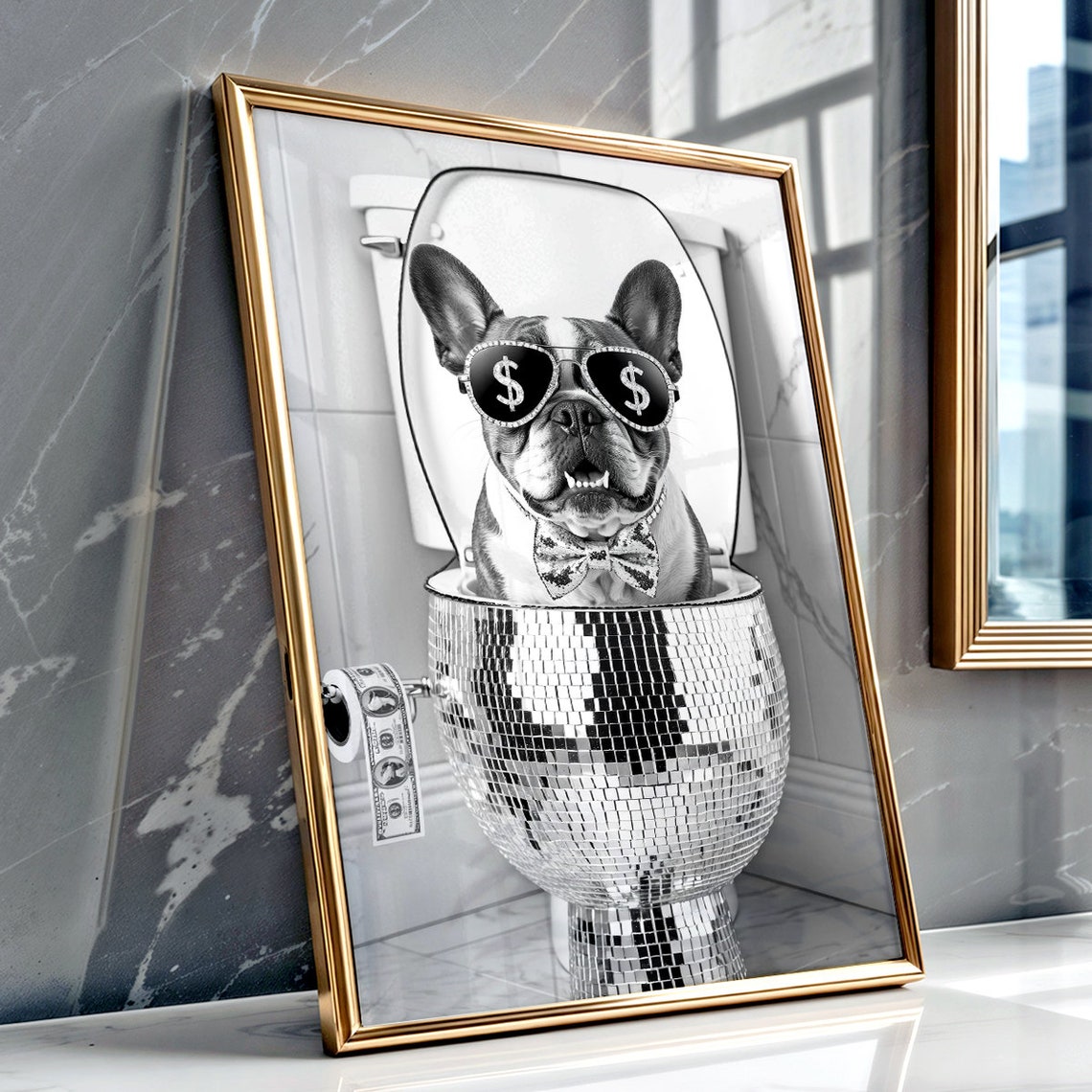 French Bulldog Wall Art Frenchie Toilet Print Frenchie Poster Funny Bathroom Decor French Bulldog Print Dog Gift - Image 3
